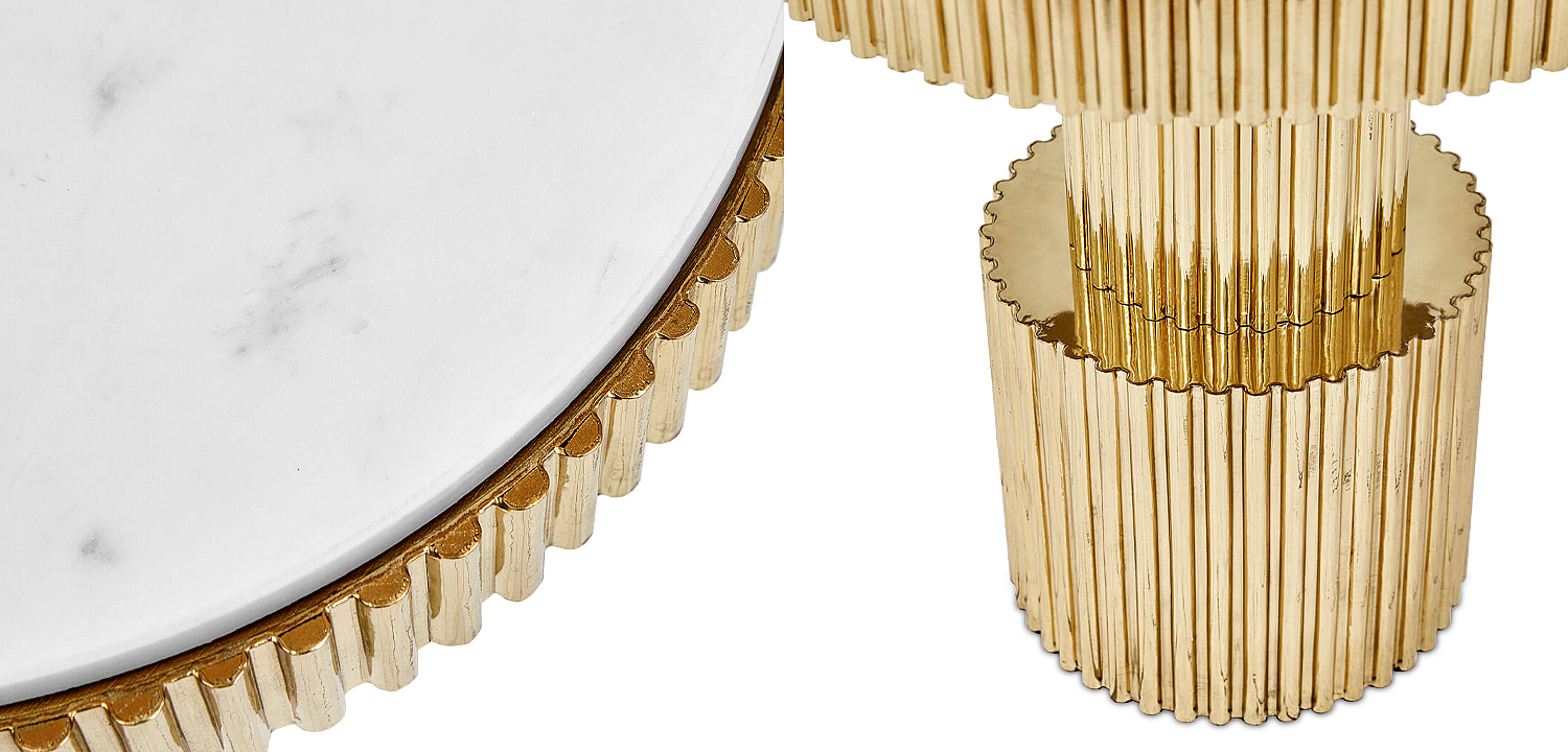 Приставной стол Brass Column Side Table Приставной стол Brass Column Side Table - Loft-Concept в Твери