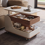 Журнальный столик передвижной с подъемной столешницей Table Trolley варинант исполнения - 6 | Loft Concept в Твери