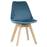 Стул с мягким велюровым сиденьем Arvika Blue варинант исполнения - 1 | Loft Concept в Твери