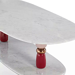 Дизайнерский журнальный стол на 2-х фигурных ножках с подстольем Lycad варинант исполнения - 2 | Loft Concept в Твери