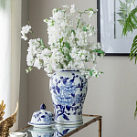Ваза с крышкой и синим цветочным узором Blue & White Ornament  варинант исполнения - 7 | Loft Concept в Твери
