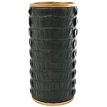 Ваза с декором из эко-кожи Leather Vase Green варинант исполнения - 1 | Loft Concept в Твери