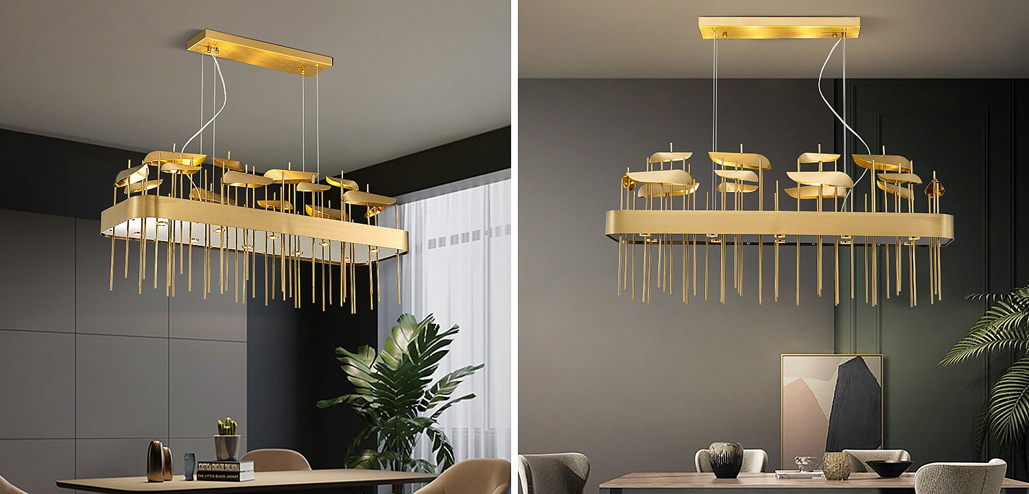 Светодиодная дизайнерская инсталляция ANODINE Perlina Rectangle Chandelier Светодиодная дизайнерская инсталляция ANODINE Perlina Rectangle Chandelier - Loft-Concept в Твери