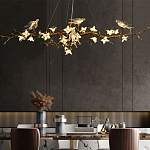 Люстра в виде золотой ветки с цветами и птичками Marvelous Garden варинант исполнения - 4 | Loft Concept в Твери