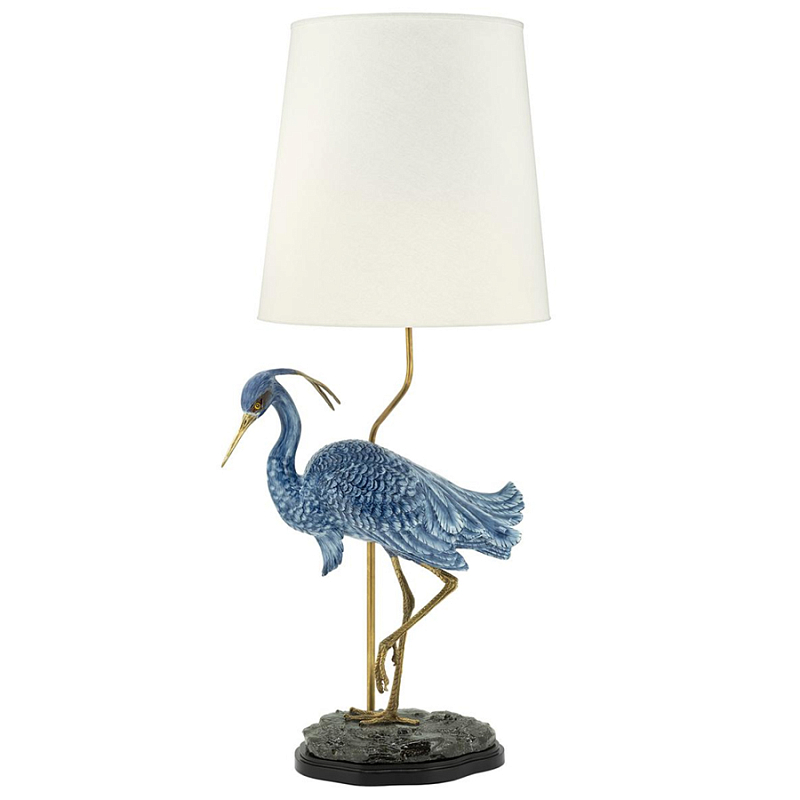 Настольная лампа ABHIKA LAMPTABLE HERON Голубой Золотой в Твери | Loft Concept 