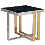 Столик журнальный квадратный с основанием в оттенках хром и золото Harmony Color and Shapes варинант исполнения - 1 | Loft Concept в Твери