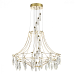 Люстра подвесная из металла с хрустальными прозрачными подвесками Quasar 81 варинант исполнения - 3 | Loft Concept в Твери