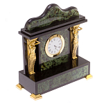 Часы настольные из натурального камня Нефрит с декором в виде Кариатиды Caryatid Stone Clock варинант исполнения - 2 | Loft Concept в Твери