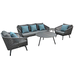 Диван трехместный уличный серый Gray Fiber варинант исполнения - 4 | Loft Concept в Твери