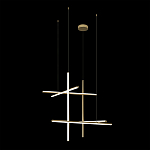 Люстра с 6-ю  пересекающимися цилиндрическими плафонами на тонких тросах Trumpet tube варинант исполнения - 5 | Loft Concept в Твери