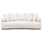 Трехместный диван с обивкой букле молочного цвета Leonois Boucle Sofa варинант исполнения - 1 | Loft Concept в Твери