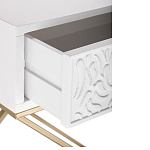 Приставной столик с выдвижным ящиком  White Table Carved Pattern варинант исполнения - 3 | Loft Concept в Твери