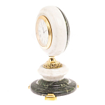 Часы настольные бронзовые из натуральных камней Мрамор и Змеевик Stone Clock варинант исполнения - 8 | Loft Concept в Твери