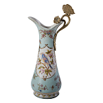 Кувшин с цветочным рисунком и бронзовой ручкой Blue Garden варинант исполнения - 1 | Loft Concept в Твери