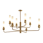 Люстра на штанге с 8-ю цилиндрическими матовыми плафонами и шарами из камня Orb Essence варинант исполнения - 8 | Loft Concept в Твери