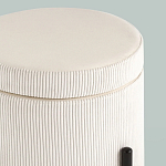 Молочный пуф на черных ножках SANJAY варинант исполнения - 4 | Loft Concept в Твери