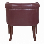 Кресло низкое из натуральной кожи на 4-х деревянных ножках из массива бука Chloe Leather Armchair vine варинант исполнения - 3 | Loft Concept в Твери