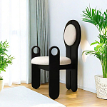 Стул черный из дерева с круглой спинкой Chair in Neoclassical Style варинант исполнения - 3 | Loft Concept в Твери