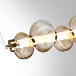 Подвесной светильник линейный с 7-ю рифлеными стеклянными шарами Marcelh Light варинант исполнения - 5 | Loft Concept в Твери