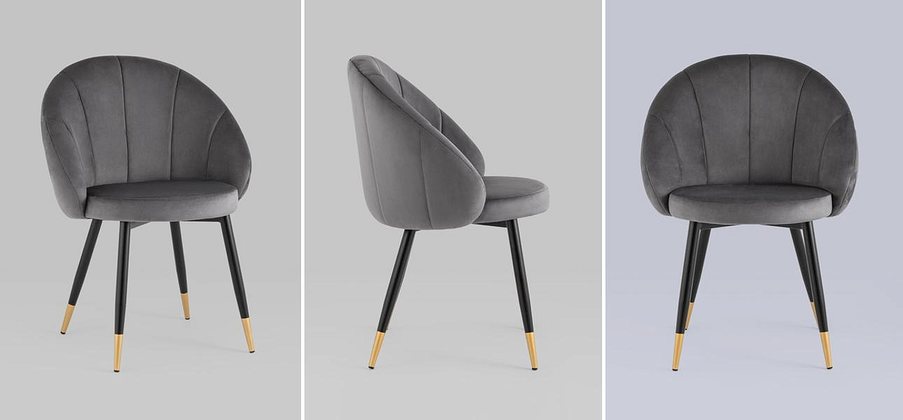 Стул Alberto Chair Серый Велюр Стул Alberto Chair Серый Велюр - Loft-Concept в Твери