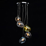 Люстра каскадная с 5-ю разноцветными стеклянными плафонами Kaleido варинант исполнения - 3 | Loft Concept в Твери