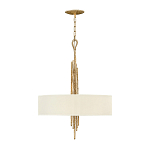Люстра подвесная с широким белым текстильным абажуром и вертикальными декоративными элементами Hinkley варинант исполнения - 2 | Loft Concept в Твери