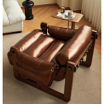 Кресло-диван кожаное на деревянном каркасе Medieval Furniture варинант исполнения - 1 | Loft Concept в Твери