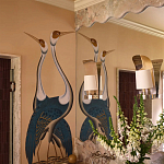 Обои ручная роспись Sarus Cranes Colourway SC-208 on Raw Silk dyed silk варинант исполнения - 2 | Loft Concept в Твери