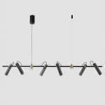 Люстра с 8-ю цилиндрическими плафонами на магнитном креплении и черным металлическим основанием Bronze Concert варинант исполнения - 1 | Loft Concept в Твери