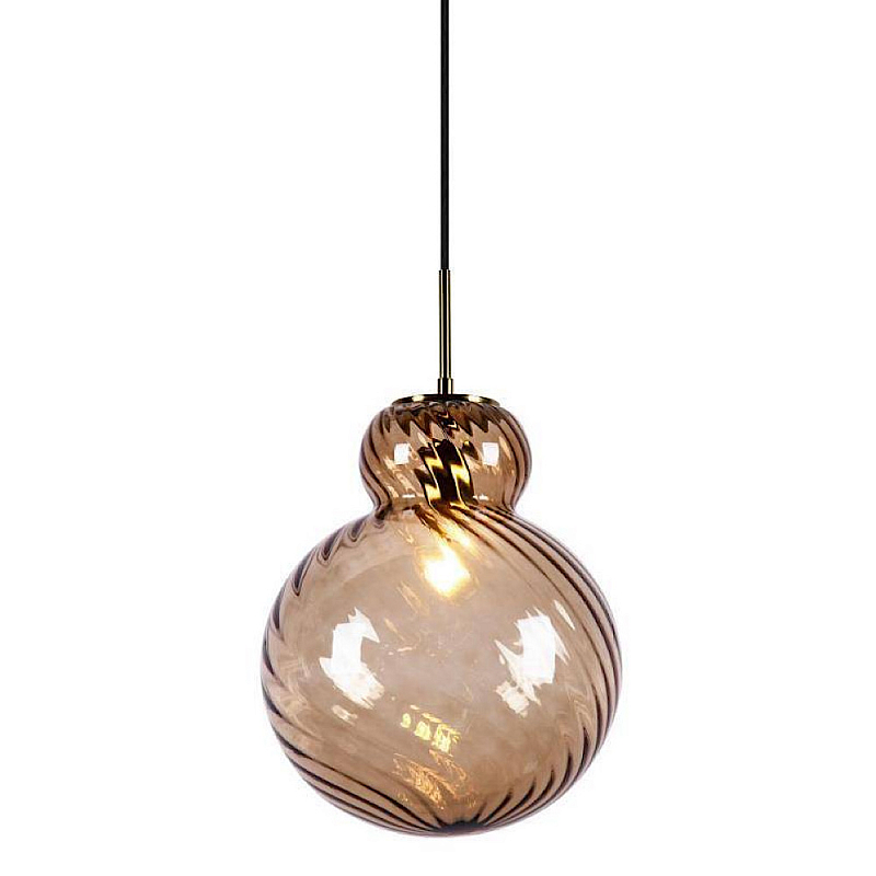 Подвесной светильник Amber RIBBED BASE Янтарный в Твери | Loft Concept 