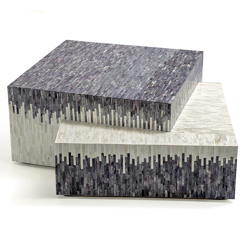 Дизайнерский журнальный стол с инкрустацией Plateau Coffee Table  ivory ( слоновая кость ) Перламутровый в Твери | Loft Concept 