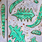 Премиальный Шкаф Defoliation двухстворчатый роспись зеленые листья  варинант исполнения - 5 | Loft Concept в Твери