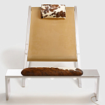 Дизайнерское кресло на металлическом каркасе с подставкой для ног Poltronova Mies Armchair варинант исполнения - 5 | Loft Concept в Твери