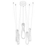 Подвесной светильник белого цвета с 6-ю изогнутыми плафонами Flow Loop варинант исполнения - 4 | Loft Concept в Твери