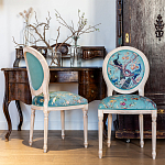Стул из массива бука с изображением птиц и цветов Turquoise Beige Chinoiserie Garden Chair варинант исполнения - 8 | Loft Concept в Твери
