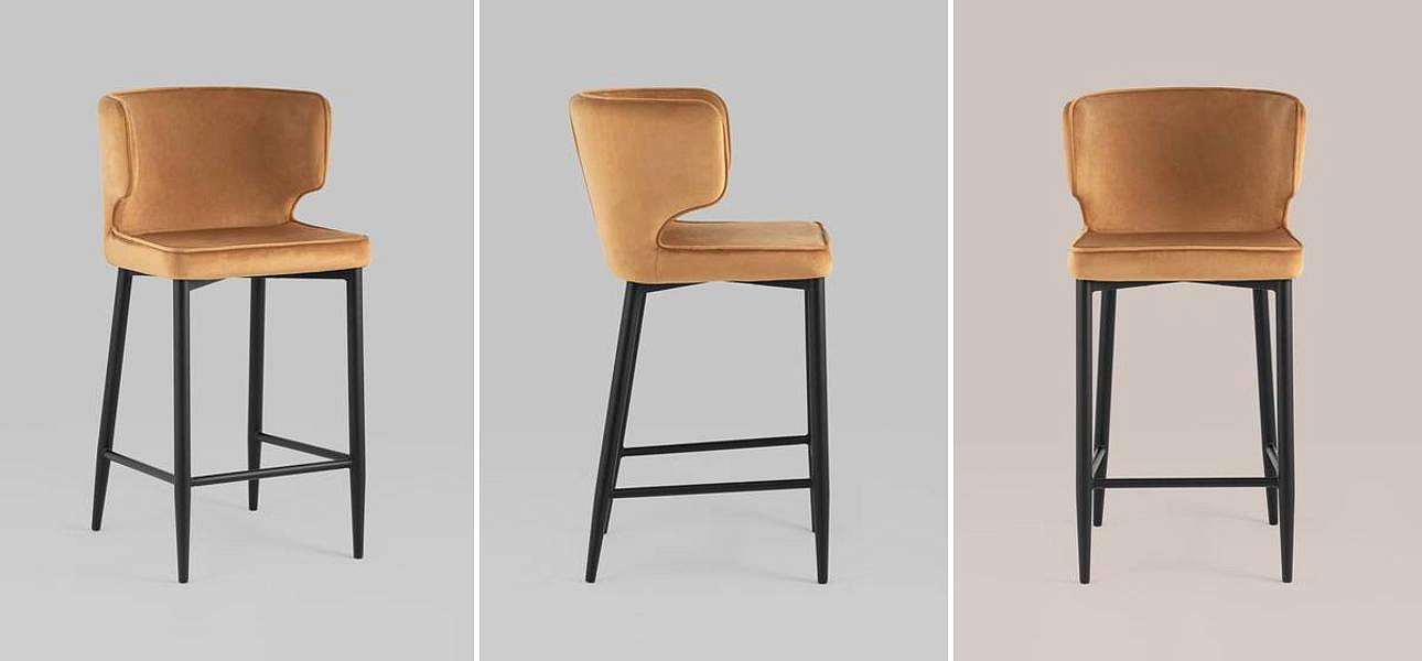 Стул Полубарный Chair посадка 65 см Терракотовый Велюр Стул Полубарный Chair посадка 65 см Терракотовый Велюр - Loft-Concept в Твери