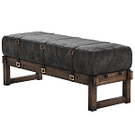 Банкетка Duncan винтажная черная кожа варинант исполнения - 3 | Loft Concept в Твери