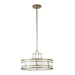 Подвесной светильник цвета латунь с белым матовым плафоном с геометрическим рисунком Feiss варинант исполнения - 7 | Loft Concept в Твери