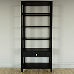 Стеллаж Elsa Dreams Black со стеклянными полками и ящиком варинант исполнения - 4 | Loft Concept в Твери