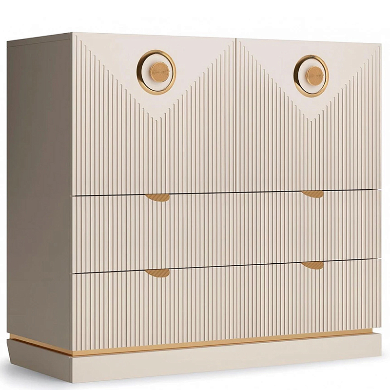 Комод с фактурным фасадом Satin Furniture Бежево-серый Комод с фактурным фасадом Satin Furniture Бежево-серый в Твери | Loft Concept