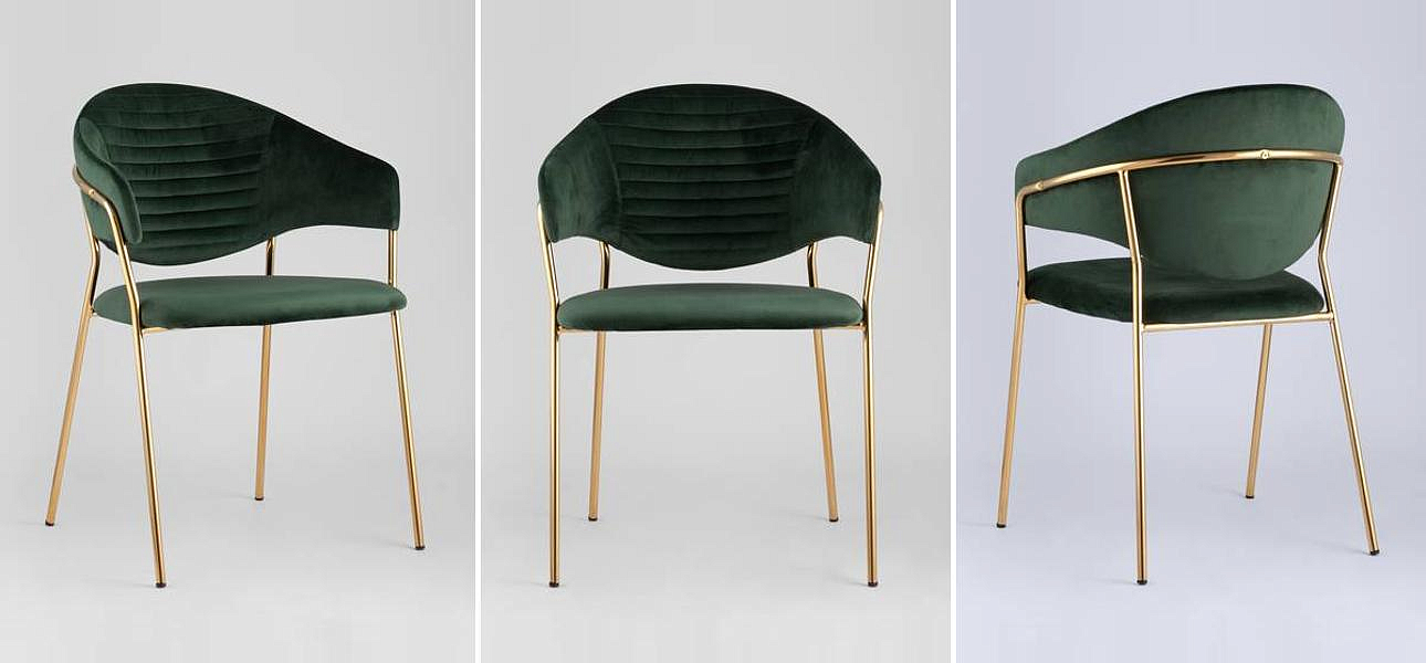 Стул Alexis Chair Пыльно-Зеленый цвет Золотые ножки Стул Alexis Chair Пыльно-Зеленый цвет Золотые ножки - Loft-Concept в Твери