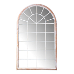 Зеркало-окно настенное в венецианском стиле с деревянной рамой бежевого цвета Venetian Smooth варинант исполнения - 1 | Loft Concept в Твери