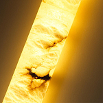 Подвесной светильник цилиндрической формы с плафоном из алебастра и металлическими торцами Темная Латунь 60 см Cryptocrystalline Stone варинант исполнения - 4 | Loft Concept в Твери