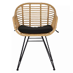 Стул с ротанговым плетением Wicker Half Chair с подлокотниками варинант исполнения - 1 | Loft Concept в Твери