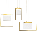 Подвесной геометрический светильник со стеклом Rectangle Geometry Trio Glass Chandelier варинант исполнения - 1 | Loft Concept в Твери