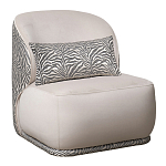 Кресло без подлокотников бежевое с принтом Macrocosm варинант исполнения - 1 | Loft Concept в Твери