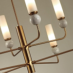 Люстра на штанге с 8-ю цилиндрическими матовыми плафонами и шарами из камня Orb Essence варинант исполнения - 3 | Loft Concept в Твери