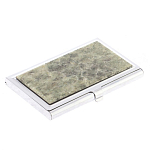 Визитница карманная металлическая с накладкой из натурального камня Апатит Stone Business Card Holders варинант исполнения - 2 | Loft Concept в Твери