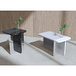 Slice журнальный столик из мрамора и массива дуба варинант исполнения - 2 | Loft Concept в Твери