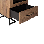 Шкаф-витрина в стиле лофт с чёрной стеклянной дверью Urban Style Space 2 варинант исполнения - 3 | Loft Concept в Твери